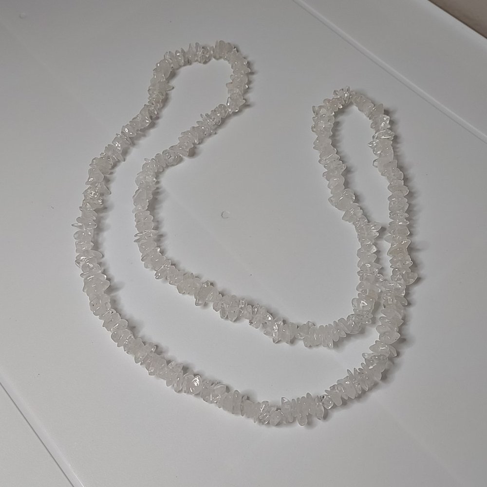White/Clear Stone Bead Necklace